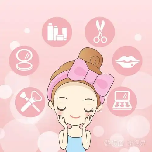 卡通皮肤护理女人