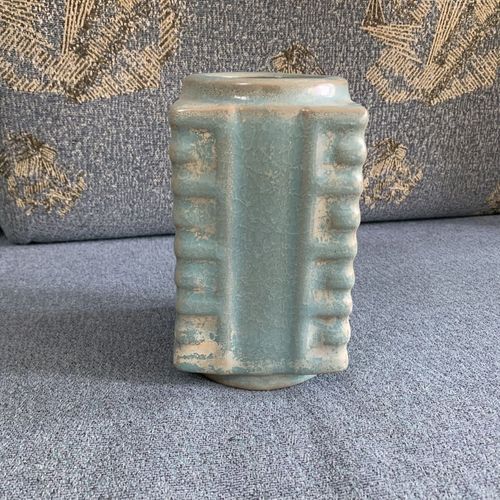 古董古玩收藏古代明清官窑宋瓷包真!山货宋代汝窑天青釉冰裂琮瓶