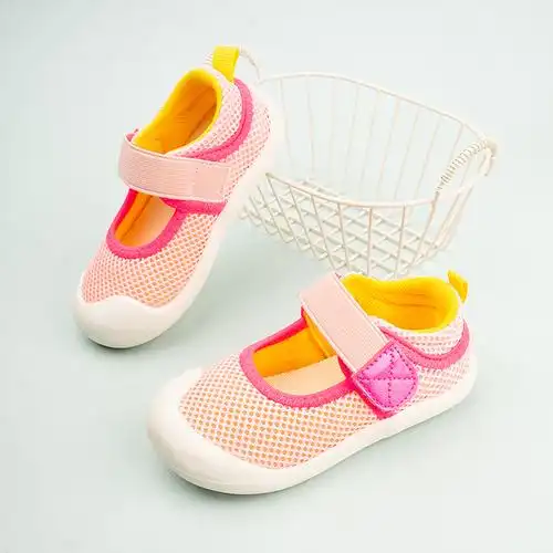 亚马逊跨境批发春夏款时尚拼色网布儿童单鞋韩版低帮休闲宝宝鞋子