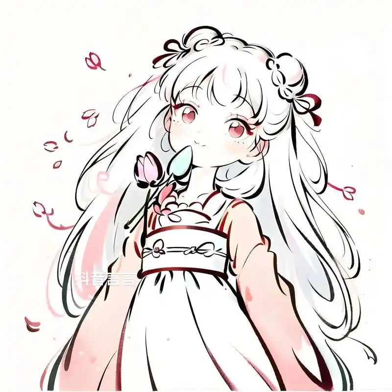 古风极简头像可爱桃花少女