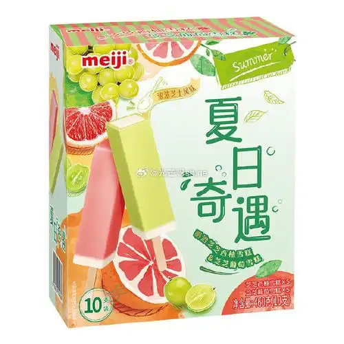 9】  明治(meiji)白桃乌龙雪糕 69g*6支 彩盒装  明治(meiji)芝芝西柚