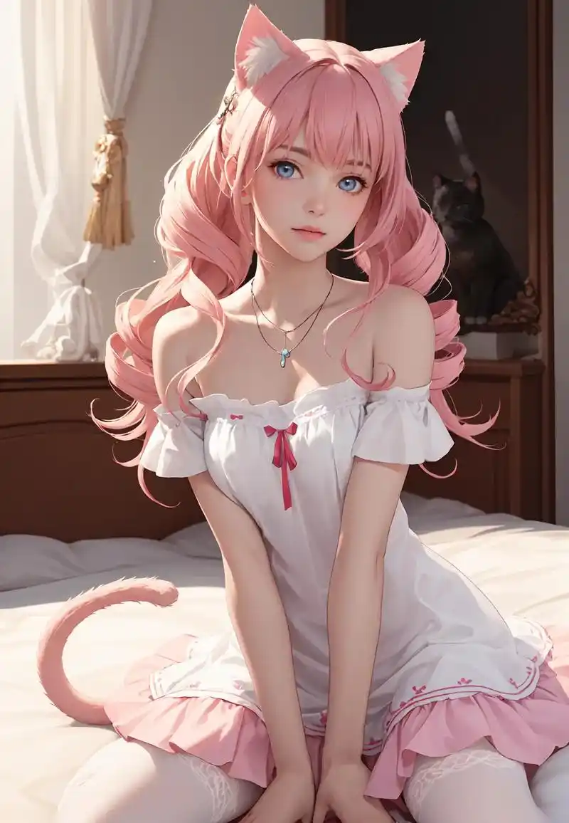 sd绘画学习:粉发猫耳娘的梦幻世界.二次元2.