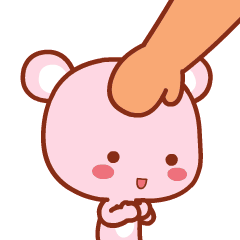 卡通小熊粉红色摸摸头gif动图_动态图_表情包下载_soogif