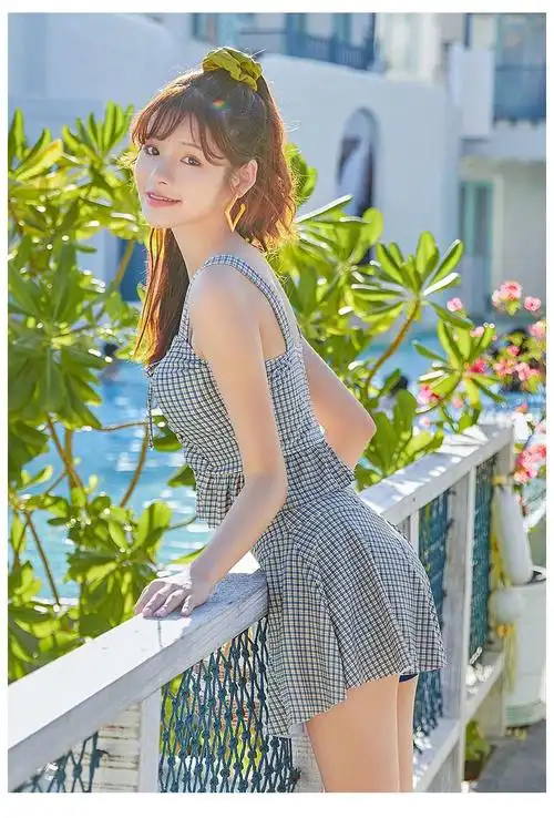 jmtrdg户外泳衣女 夏季性感泳衣女士分体泳衣女韩版时尚遮肉显瘦保守