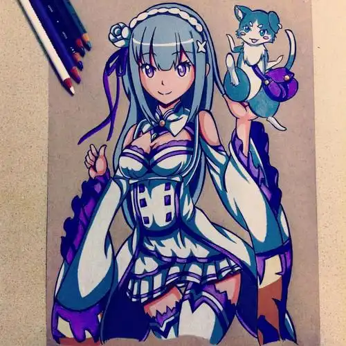 动漫彩铅卡通人物来啦