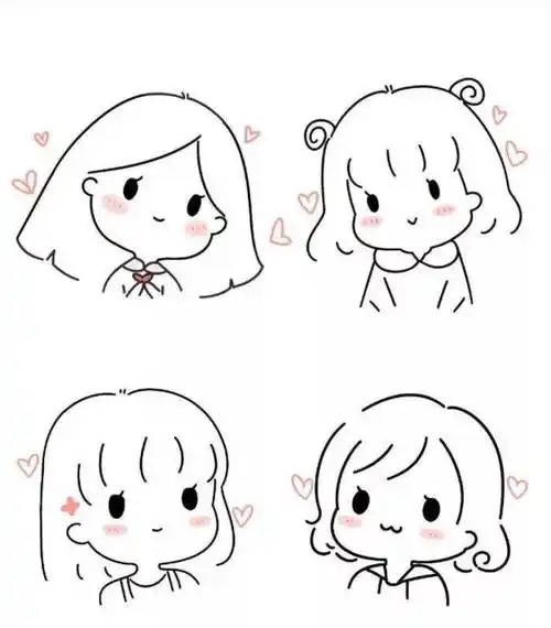 可爱小女生人物简笔画