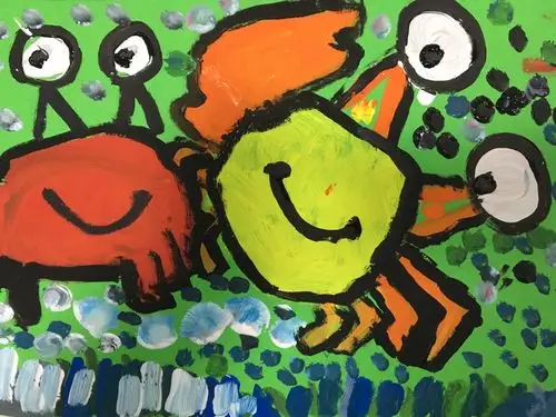 梁园长美术课例——大班水彩画《螃蟹》(3-4)