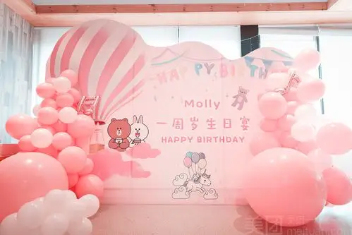 梦幻粉色宝宝宴布置生日派对策划装饰