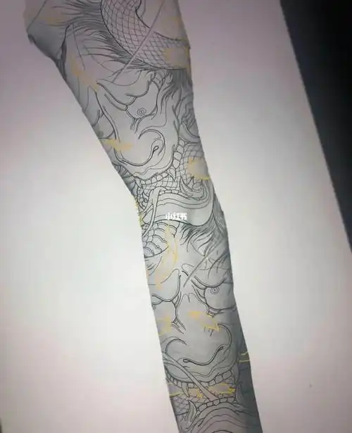 78双胞胎般若花臂纹身手稿