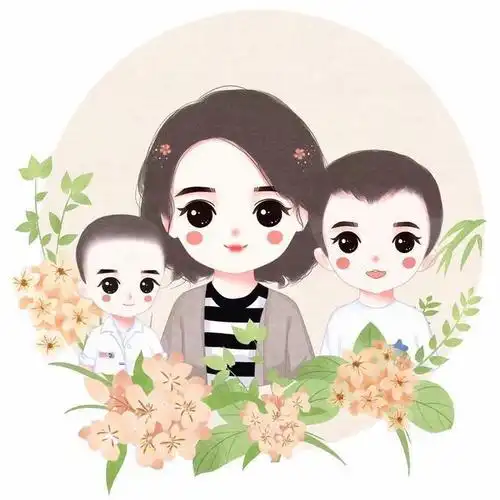 妈妈和男宝手绘头像 男宝卡通头像可爱图片-图片大观-奇异网