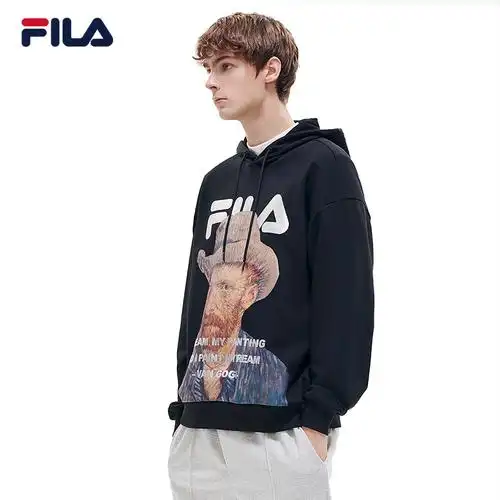 fila梵高博物馆斐乐官方男士连帽卫衣2022年春季运动卫衣