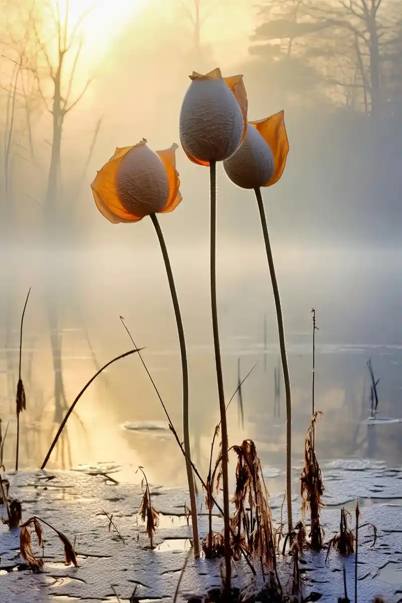 枯荷亦惧殉情叶,恰似惊鸿踏影来#治愈系 #秋天 #唯美意境 - 抖音