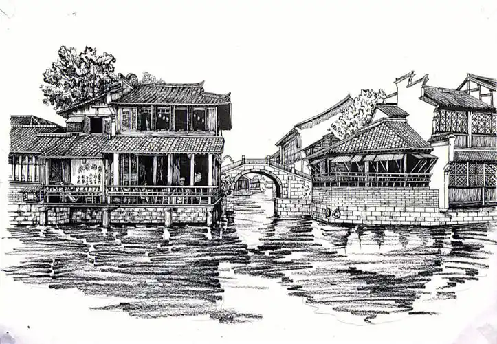 钢笔  #乌镇  #临摹