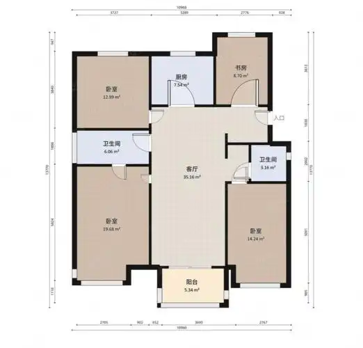 四叶草户型 50万装修 出国急售,万科美景世玠二手房,390万,4室2厅,2卫