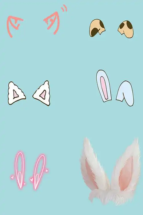 动物可爱耳朵手绘-众图网