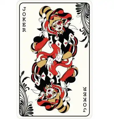 25张彩色扑克牌纹身手稿素材图案