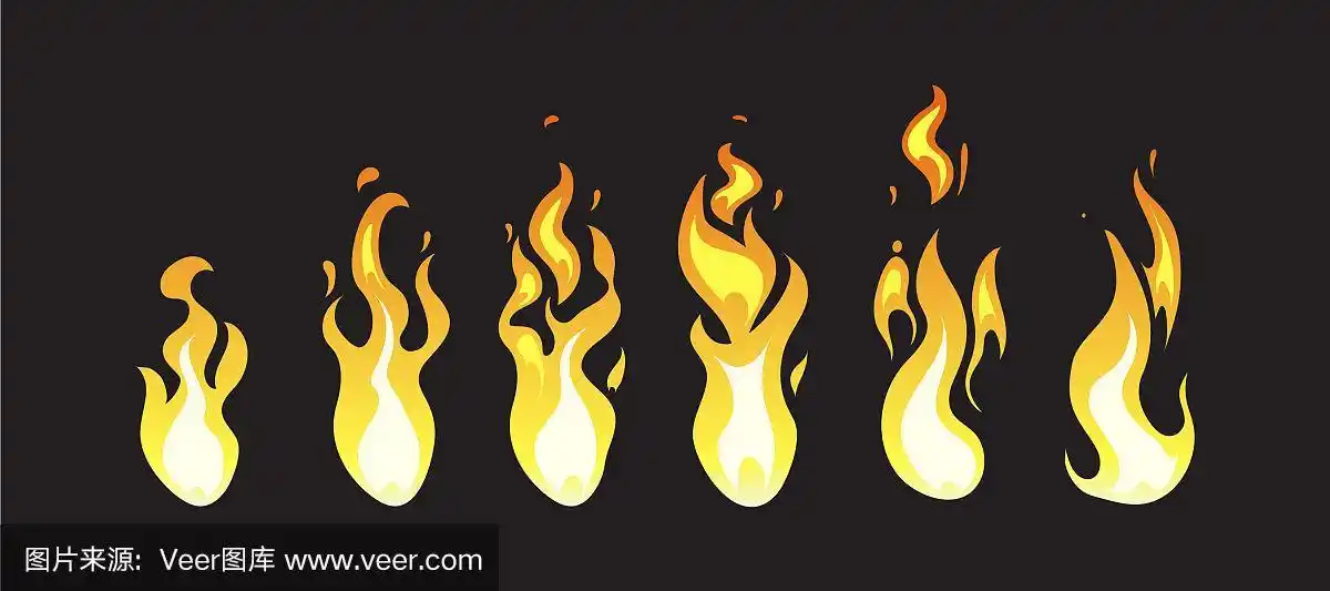 卡通卡通火动画帧