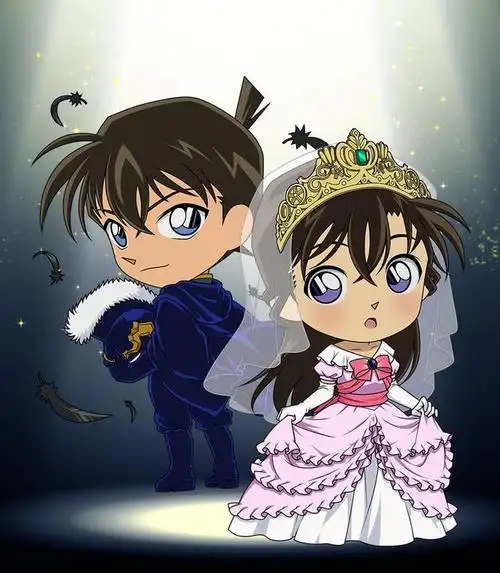 名侦探柯南:桃心公主毛利兰q版立绘,可爱奶萌,和骑士新一绝配