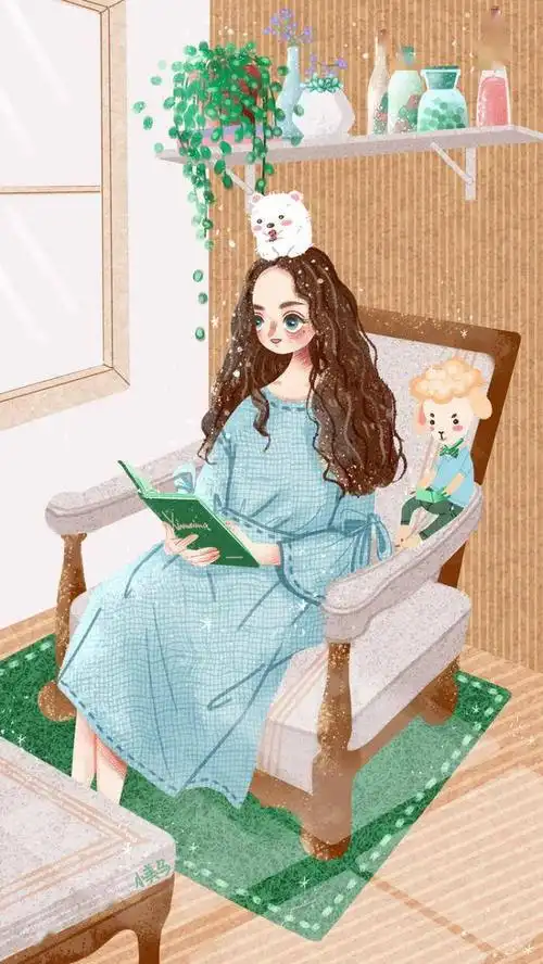 从今天起做个自信阳光美丽的女孩唯美的少女手绘插画