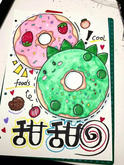 89岁原创美术课甜甜圈含引导图和步骤