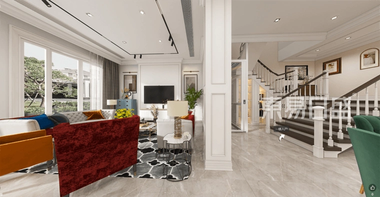 黉门里390㎡美式风格装修效果图