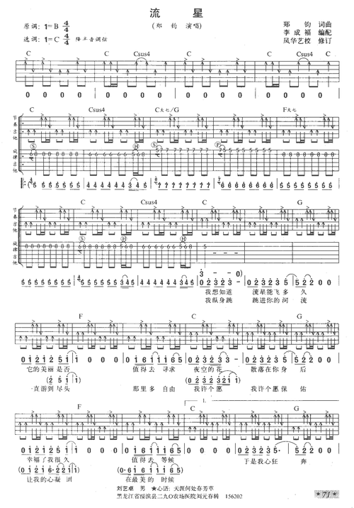 流星2 吉他谱 第1页