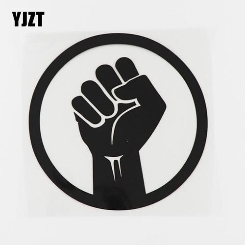 yjzt 汽车贴纸个性圆圈拳头装饰改装车贴防水贴hy5867