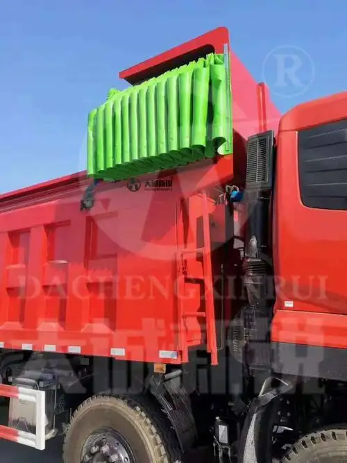 渣土车全套电动篷布货车防尘防水篷布自卸车钢丝绳推拉自动篷布盖