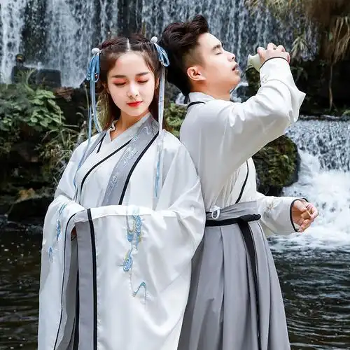古装武侠风汉服男女汉元素中国风日常改良毕业照班服交领情侣套装