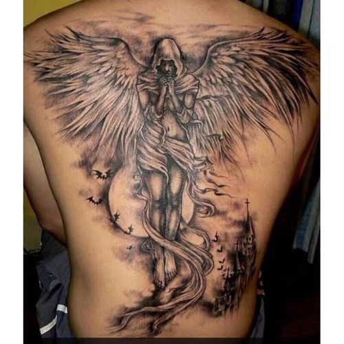 vieruodis纹身贴 防水 天使恶魔翅膀羽毛男女背部 后背图 满背刺青