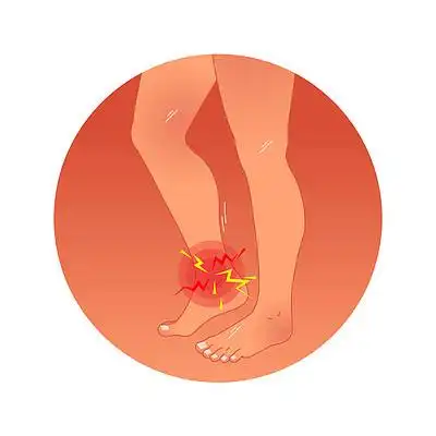 痛苦的脚踝概念向量图解与人的腿.工作超负荷或运动损伤
