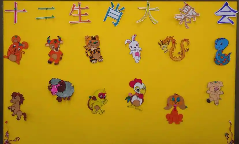 今天我们将会为大家展示我们的环创设计——十二生肖,通过环创来展示