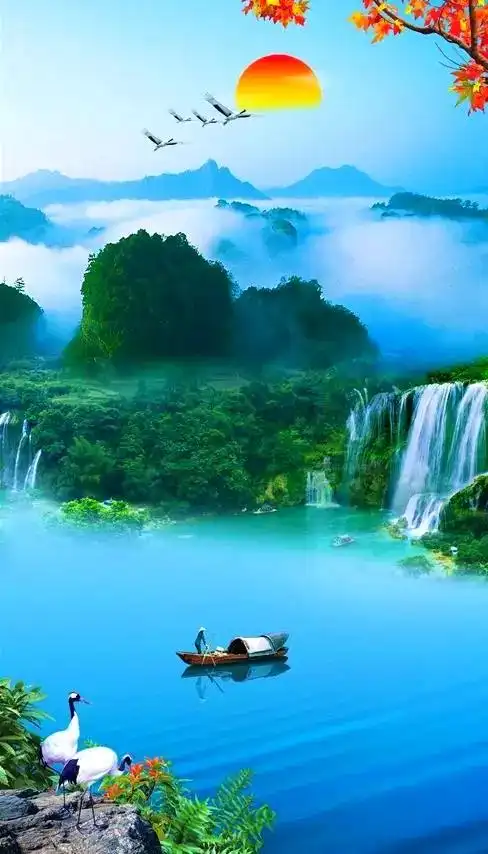 手机壁纸|山清水秀,层峦耸翠,山水如画,美极了!