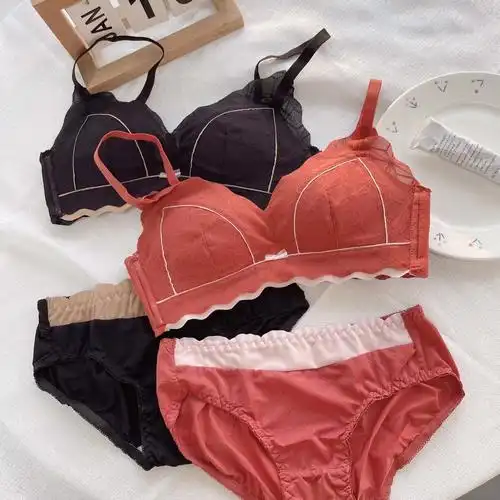 法式甜美少女文胸套装柔软q弹棉无钢圈小胸聚拢不空杯舒适内衣女