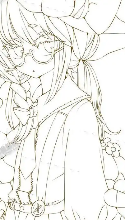 动漫人物绘画线稿素材