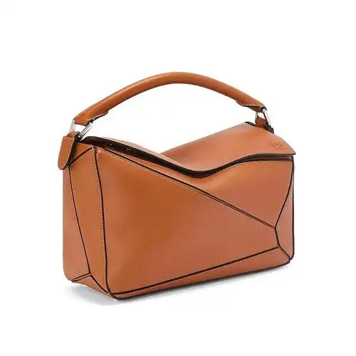 欧洲直邮loewe罗意威puzzle系列女士褐色经典小牛通用款女包