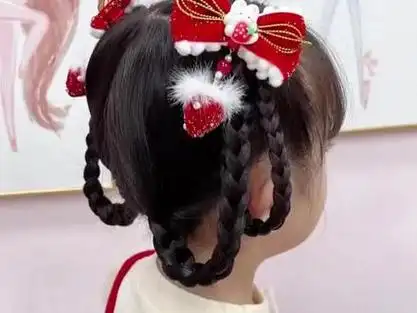 适合过年扎的几款发型,快过年了就要打扮的美美哒#儿童编发 #生女儿就