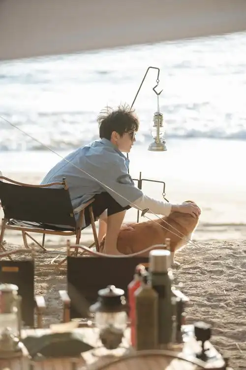 恰好海岛时光!王俊凯海景大片 逐光逗狗享慢生活