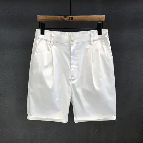 高级感极简主义气质纯白色休闲短裤男士夏季薄款宽松五分裤子西裤