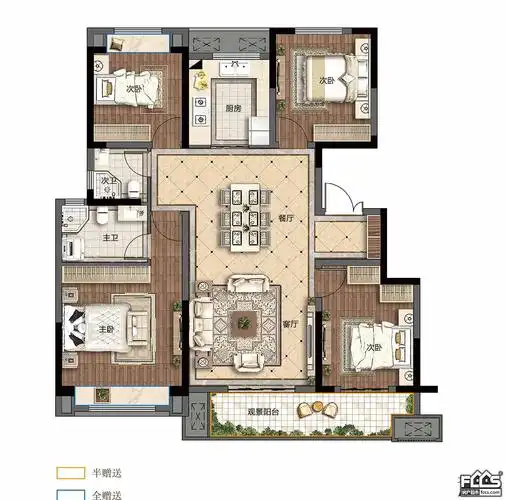 金泰御澜湾金泰御澜湾3室2厅2卫1270㎡户型图户型约127平方户型图