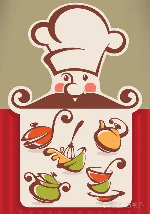 卡通厨师头, 菜和菜单板