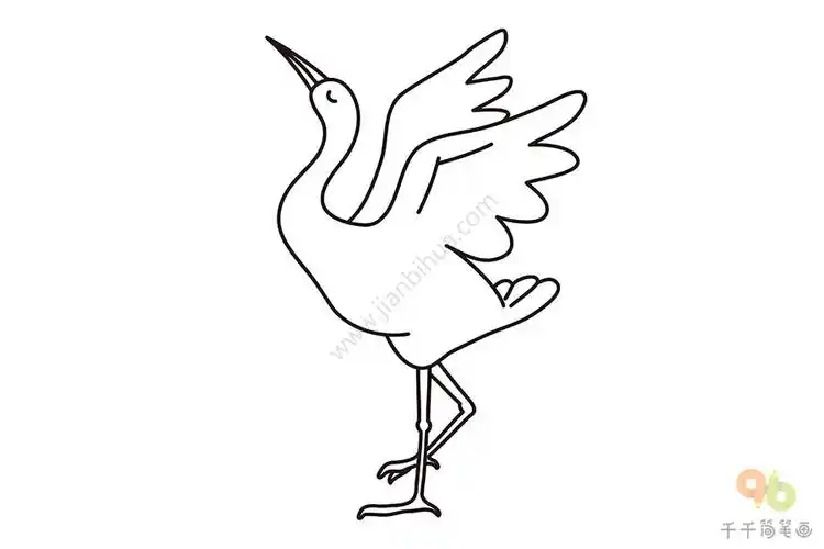简单的丹顶鹤简笔画