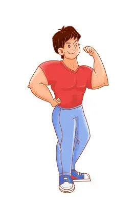 全民健身日卡通插画健美先生强壮的男人手绘人物素材