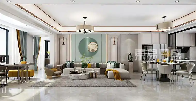 中式风格装修设计案例>更多客厅装修图集卧室地板与条纹护墙板背景墙