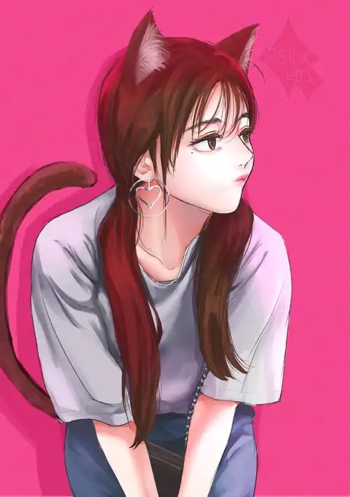 迪丽热巴手绘动漫q版摸鱼