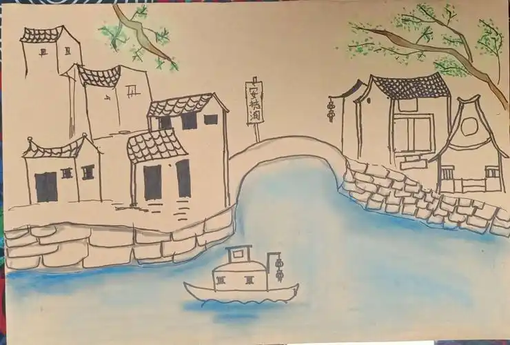 周六上午线描班《江南水乡》