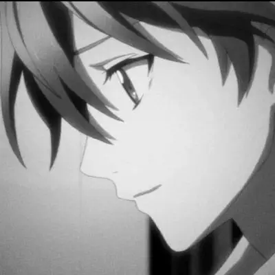 二次元高冷侧脸男头像黑白 与你共赴白头 - 动漫头像 - 潮人个性网