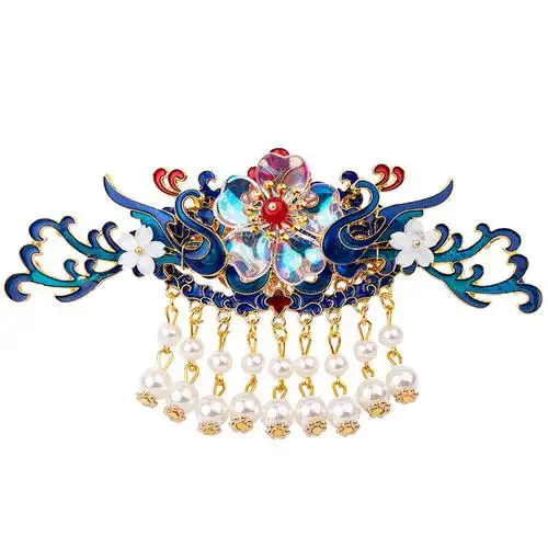 汉服头饰珍珠流苏苏发冠步发簪发钗套装古风发饰