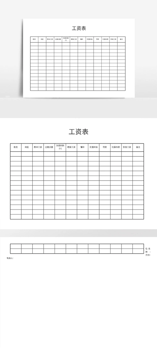员工简易工资表.