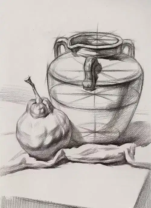 素描静物组合临摹素描小组合绘画步骤解析